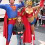 USA - Jeanne à Hollywood avec Superman et Wonderwoman
