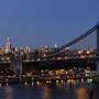 USA - Depuis le pont de Brooklyn, coucher de soleil sur NY 