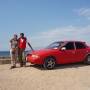 Jordanie - Un taxi rouge, un taximan rouge, pour aller sur les bords de la mer rouge