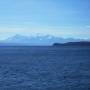 Bolivie - la cordillere royale, depuis le bateau qui nous mene a líle du Soleil (lac Titicaca)