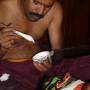 Inde - Maquillage pour le theatre Kathakali