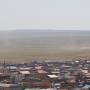 Mongolie - Les pistes autour de la ville ... indiquèes par la poussière des véhicules.