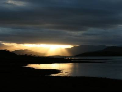coucher se soleil sur le lac Yaté