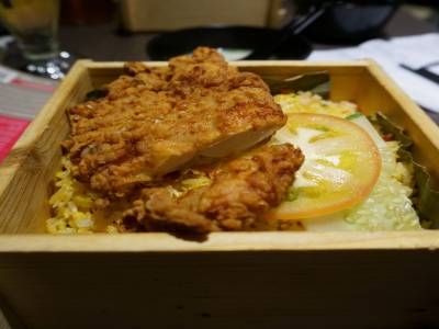 Riz sauté et poulet pané