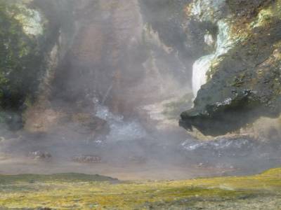Waimangu - les dépots de couleur le long des sources chaudes