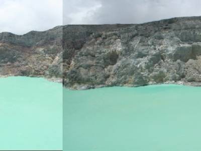 panoramique sur le lac d'acide sulfurique
