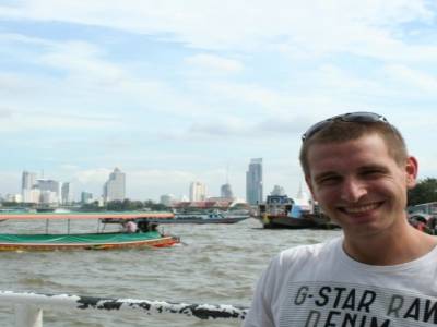 Yohann sur le bateau