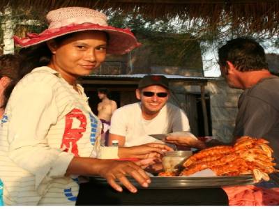 langoustines sur la plage