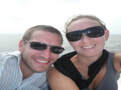 sur le toit du bateau