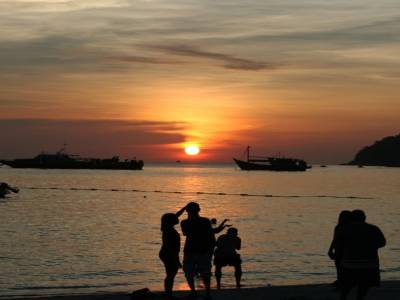 coucher de soleil sur Pattaya beach
