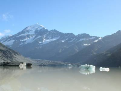 le lac et les icebergs du Hooker glacier