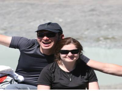 Pascal et Emilie à Tasman glacier