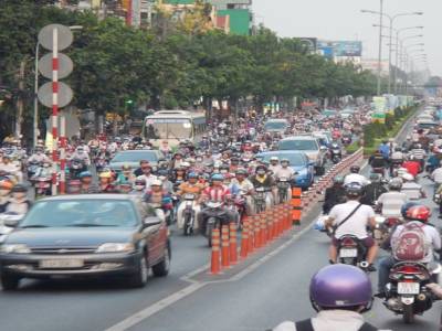 embouteillage de scooters