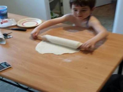en préparation de pizza