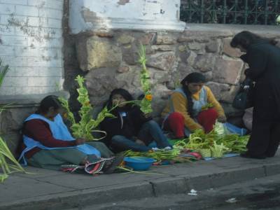 Les vendeurs de ramaux tresses, dimanche de ramaux
