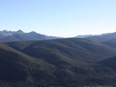 Vue sur le Manning Provincial Park de Cascade Lookout