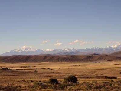 Vue de la cordillere Royale sur les hauteurs de La Paz