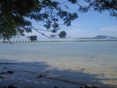 Vue depuis un bar de plage