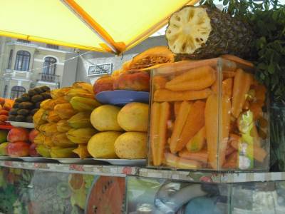Un des nombreux stand de jus de fruits!