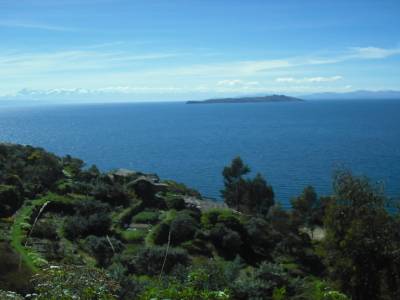 La vue depuis mon hotel sur l ile du soleil!