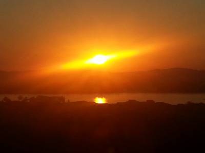 Couché de soleil en haut de la pagode