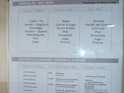 Le menu du jour