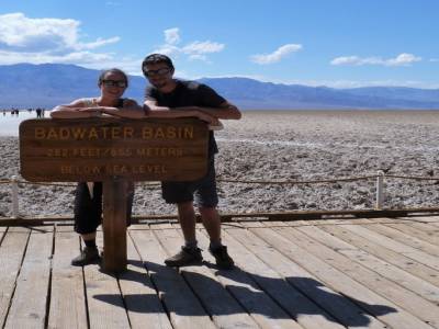 Le salar Badwater à 86m sous le niveau de la mer