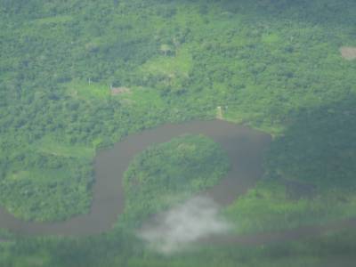 Vue aerienne de la foret amazonienne