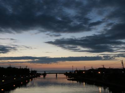 Coucher de soleil sur la baie de Toyama