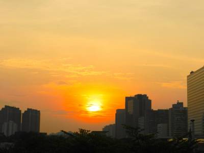 Coucher de soleil sur Hong Kong