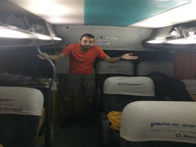 Dans le bus entre Iguazu et Sao Paulo