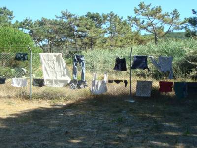 Étendage de notre lessive : vive le camping !