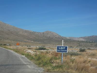 Last gaz station, on the road to Porto Kagio, Mani manh