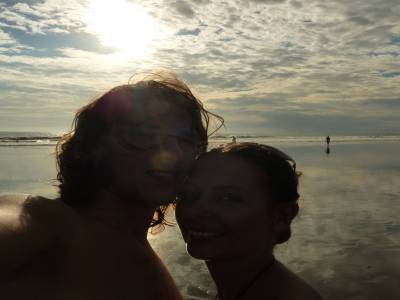 Premier couche de soleil sur Kuta beach