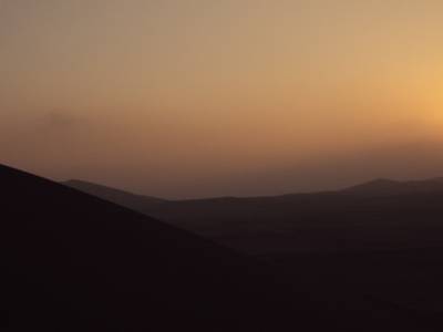 Vincent et coucher de soleil sur les dunes