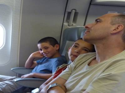 Début des longues heures dans l'avion