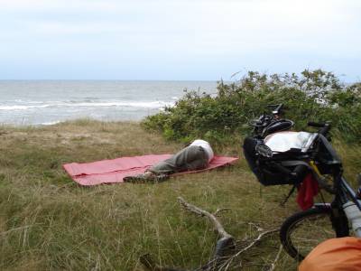 Un de nos campements au bord de la Baltique près de Niechorze