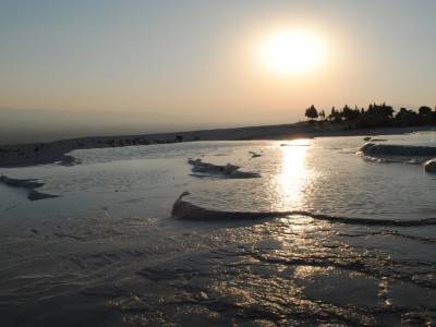 coucher de soleil pamukkale