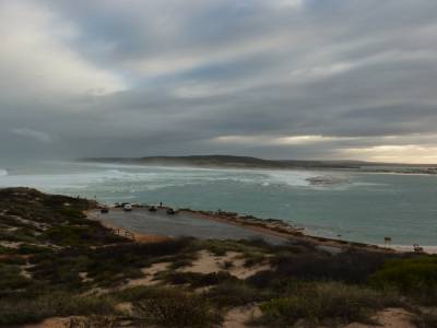 Haut perche sur notre parking-chambre a Dongara-Port Denison