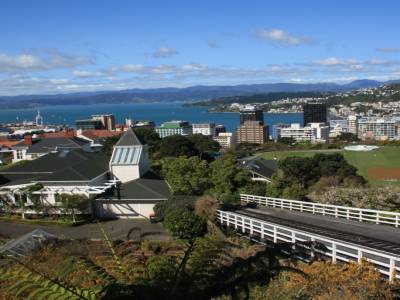 Wellington vue du jardin botanique