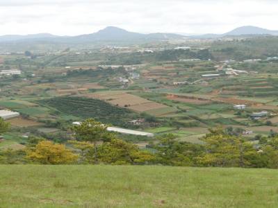 La vue de Dalat et des cultures.