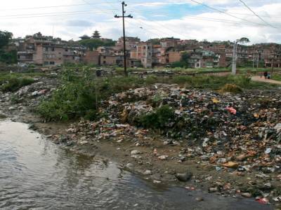 Décharge à ciel ouverte à Bakthapur