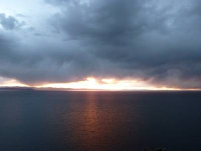Couché de soleil sous l'orage