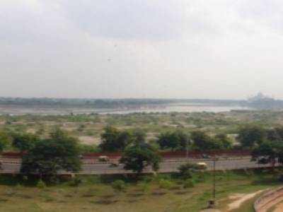 Vue du Taj depuis le fort d'Agra