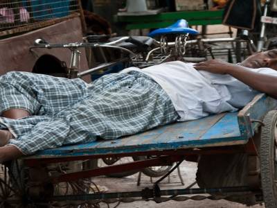 En Inde on s'endort n'importe où dès qu'on est un peu fatigué