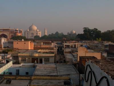 Vue du Taj depuis le toit de notre hôtel