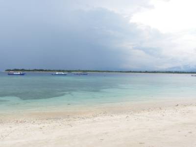 vue sur Gili meno depuis Gili trawangan...