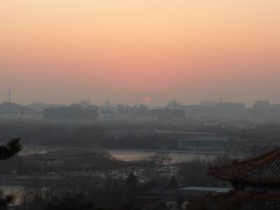 couché de soleil pollué