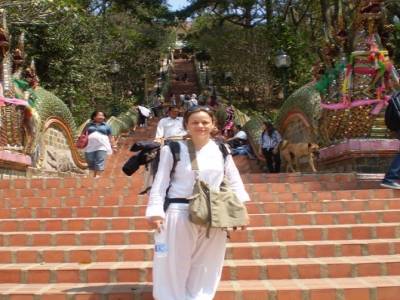 En route pour la meditation a Wat Doi Suthep