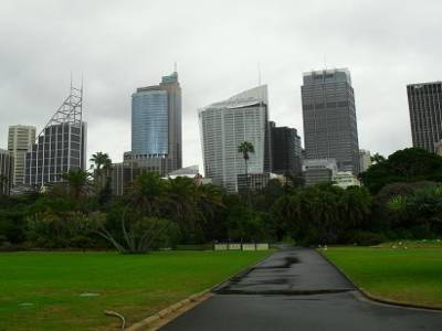le parc royal et les buildings de sydney